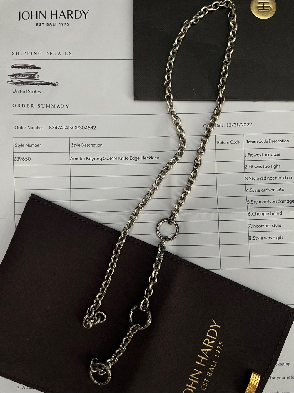 John Hardy Silver Chain Necklace with Ring Accents - Picture 6 of 6